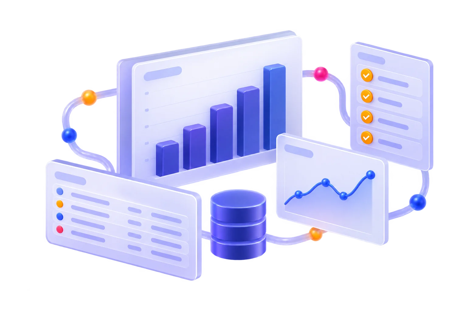 Concept illustration of connected reporting and traceable program information